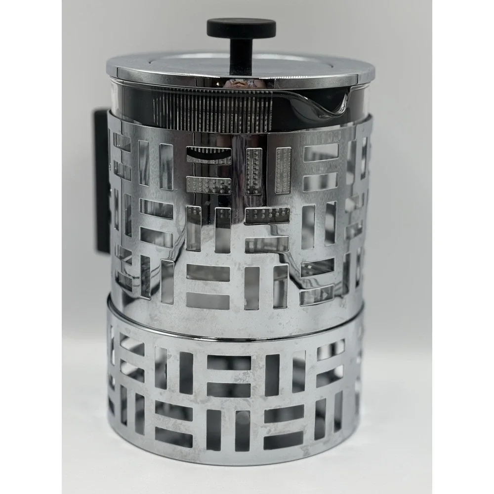 2 Piece Bodum French‎ Press EXC Stainless Steel Body Modern Art Deco, WARMER
